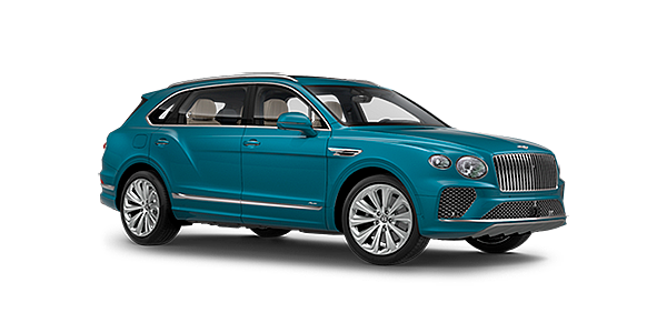 Bentley Nanjing Bentley Bentayga EWB Azure front side angled view in Topaz blue coloured exterior. 