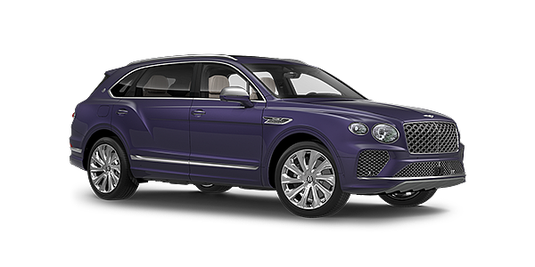 Bentley Nanjing Bentayga Extended Wheelbase Mulliner luxury SUV front three quarter in Tanzanite Purple paint